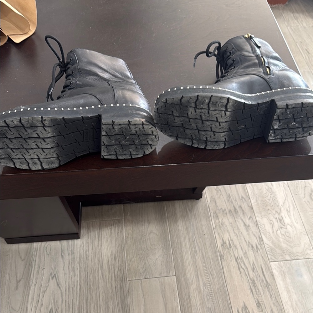 Chloe Black Combat Boots with Studded Detail - Picture 4 of 4